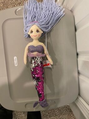 Lavender-Haired Sequin Mermaid Doll - Purple & Magenta - NWT